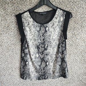 W118 Walter Baker‎ Top Womens Small Snake Print Sheer Lightweight Casual Ladies